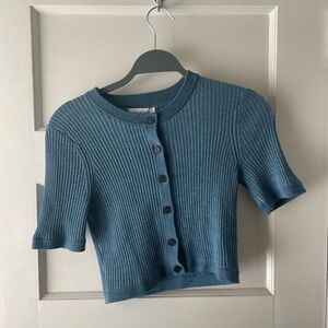 Naadam Merino Silk Short Sleeve Cardigan